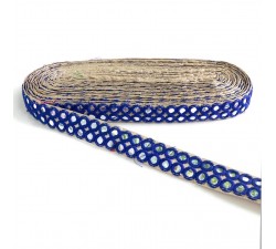 Braid Mirrors braid - Double line - Blue - 30 mm babachic