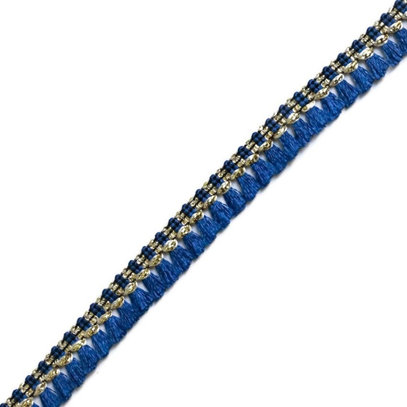 Tassels ribbon dark blue and golden - 15 mm