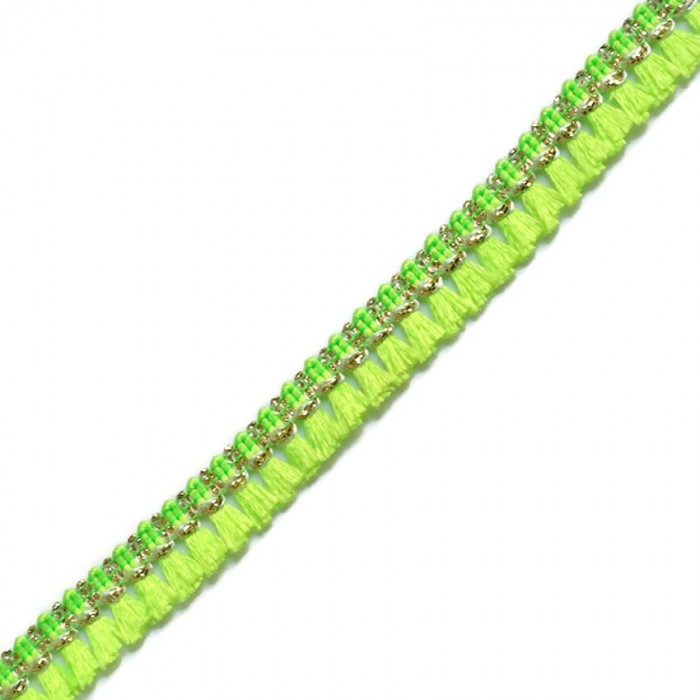 Fringe Tassels ribbon - Yellow/Green fluo - 15 mm