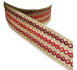 Broderies Broderie graphique - Chaîne - Rouge - 45 mm babachic
