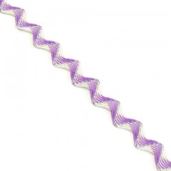 Ric Rac Cotton Rickrack braid with silvered lurex thread - 20 mm babachic