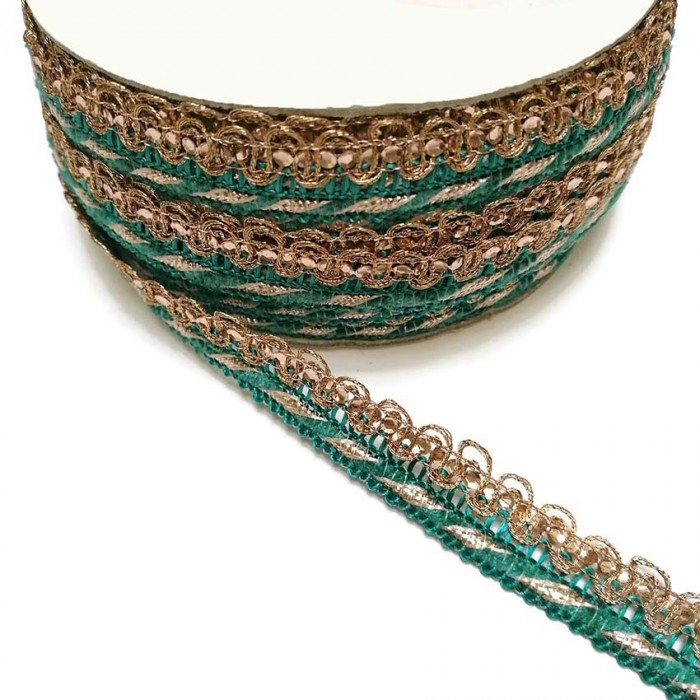 Braid Imperial braid - Blue green - 10 mm babachic