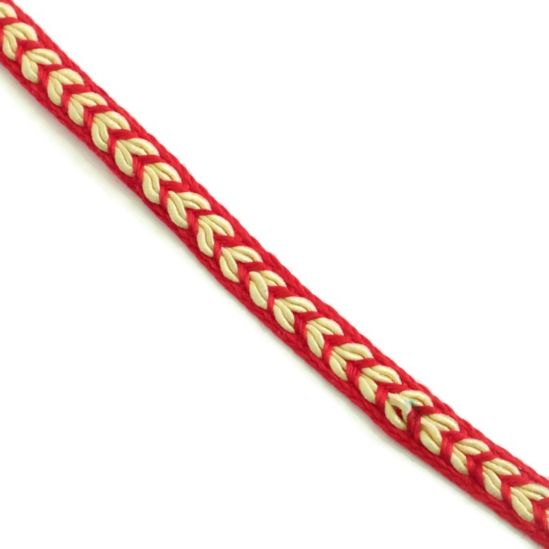 Braid Ribbon Heart - Red - 7 mm