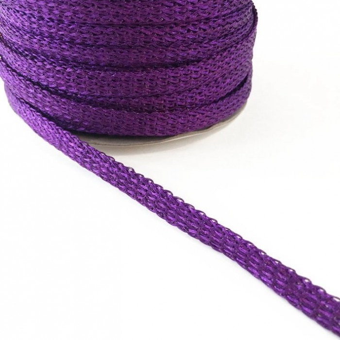 Braid Glazed ribbon - Purple - 7 mm babachic