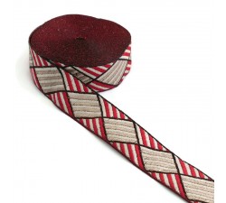 Ribbons Red and white ribbon - 30 mm babachic