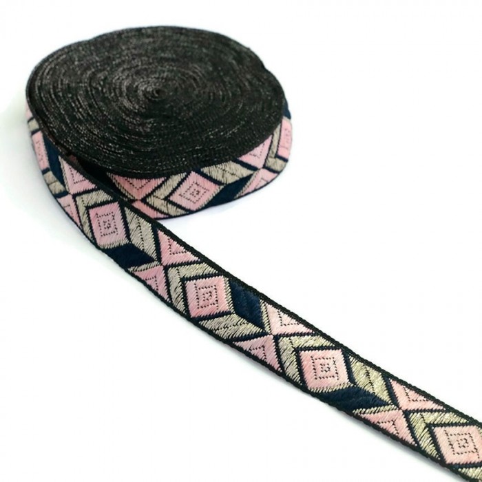Ribbons Graphic ribbon - Pink - 20 mm babachic