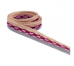 Braid Braided flat braid - Purple and burgundy - 30 mm