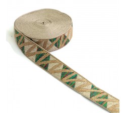 Cintas Cinta tejida Zigzag verde - 30 mm