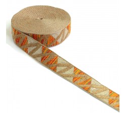 Ribbons Zig zag orange woven ribbon - 30 mm