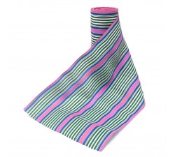 Striped recicled plastic Striped recycled fabric pink, green and blue babachic