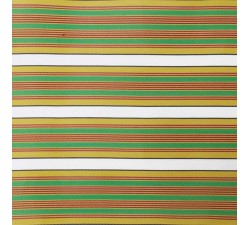 Striped recicled plastic Striped recycled fabric yellow, green and red babachic