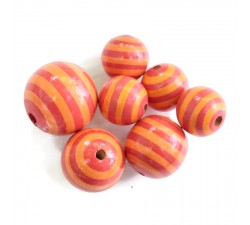 Stripes Wooden beads - Stipes - Orange Babachic by Moodywood