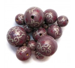 Royal Royal wooden beads - Plum Babachic by Moodywood