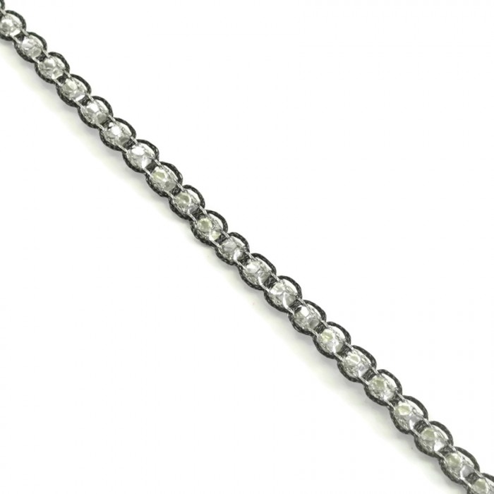 Braid ndian braid - Diamonds - Black - 6 mm