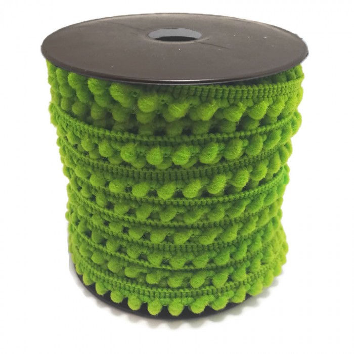Los minis Gálon de mini pompones - Verde granny - 10 mm babachic
