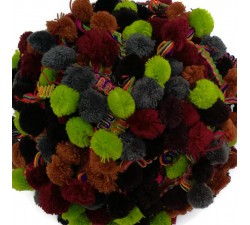Les grands Galon Pompons XL - Vert, marron, gris et bordeaux - 45 mm babachic