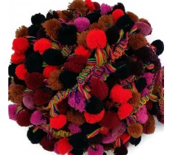 The big ones Pompom braid XL - Red, brown, pink, night blue and burgundy - 45 mm babachic