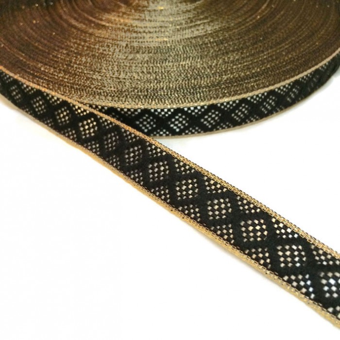 Ribbons Black and white ribbon - 15 mm babachic