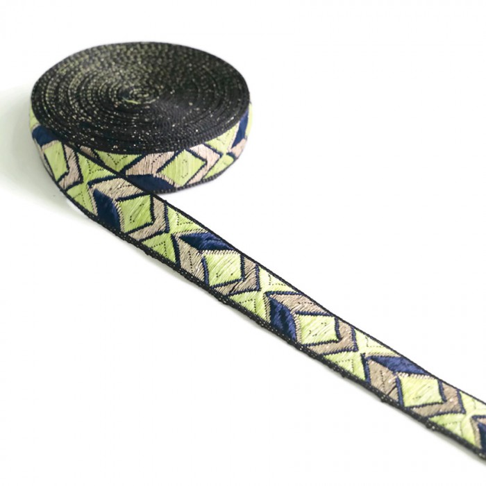 Ribbons Graphic ribbon - Green - 20 mm babachic