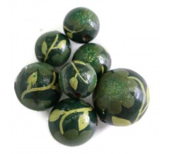 Flowers Wooden beads - Peltée - Dark green Babachic by Moodywood