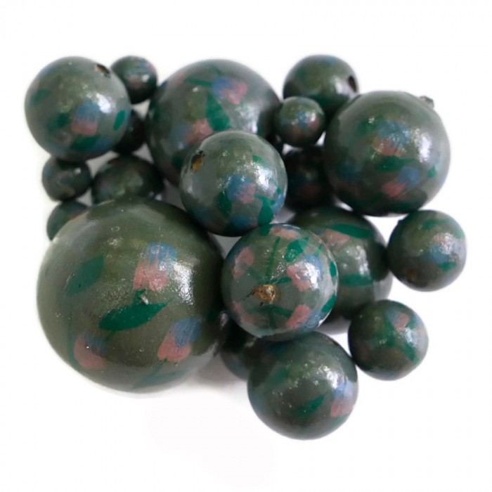 Flowers Wooden beads - Grimpante - Dark green Babachic by Moodywood