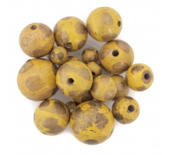 Moon Wooden beads - Moon - Yellow and gold Babachic by Moodywood