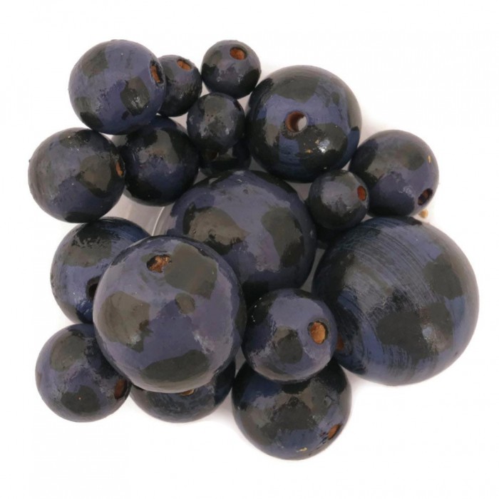 Moon Wooden beads - Moon - Dark blue, black Babachic by Moodywood