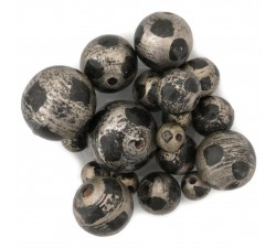 Moon Wooden beads - Moon - Silver, black Babachic by Moodywood