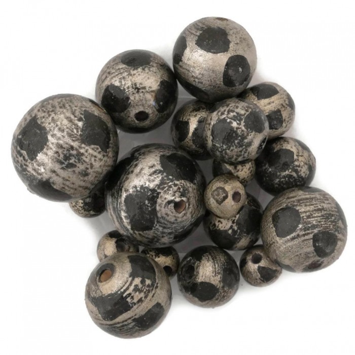 Moon Wooden beads - Moon - Silver, black Babachic by Moodywood
