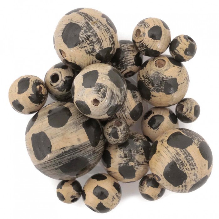 Moon Wooden beads - Moon - Beige and black Babachic by Moodywood