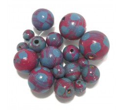 Lune Perles en bois - Lune - Magenta et turquoise Babachic by Moodywood