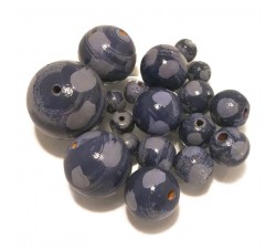 Moon Wooden beads - Moon - Blue Babachic by Moodywood