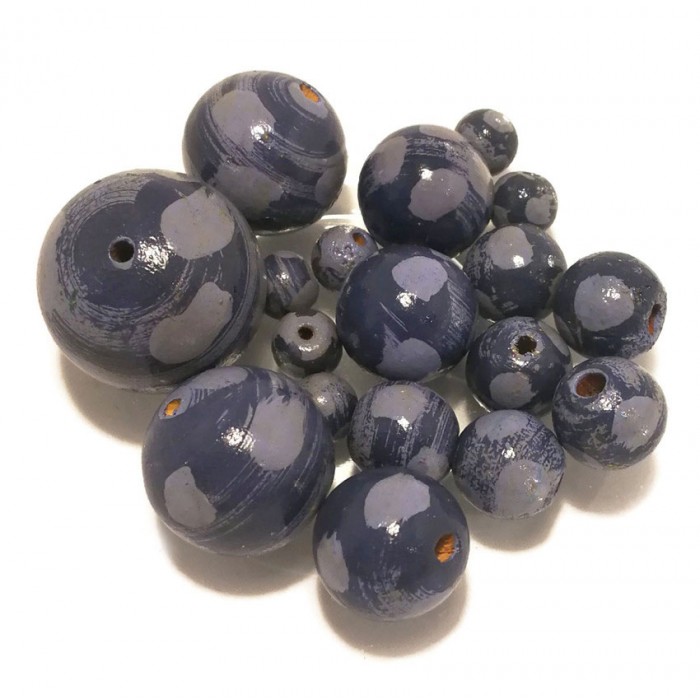 Moon Wooden beads - Moon - Blue Babachic by Moodywood