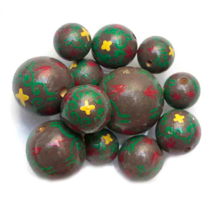 Royal Royal wooden beads - Brown and green Babachic by Moodywood