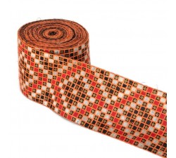 Broderies Broderie Graphique - Orange et noir - 85 mm