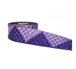 Broderies Large galon tissé en forme de pixels lila et violet - 65 mm de largeur babachic