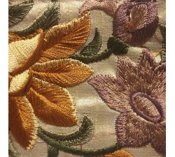 Embroidery Sewing border in beige and brown silk - 65 mm of width babachic