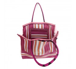 Tote bags Fuchsia and orange square classic tote bag Babachic by Moodywood