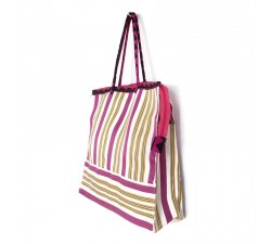 Tote bags Fuchsia, yellow and white square classic tote bag Babachic by Moodywood