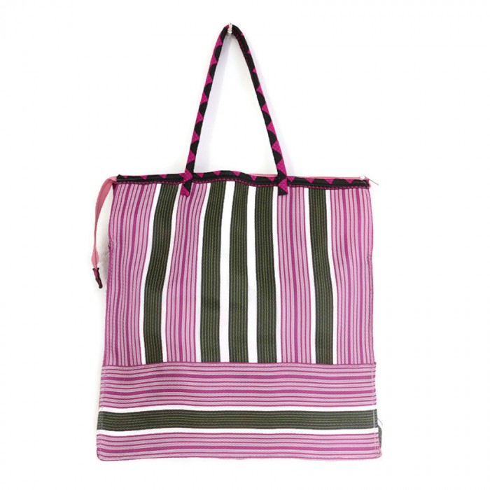Green and pink square classic tote bag