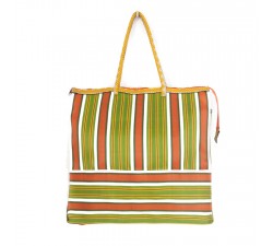 Green and orange square classic tote bag