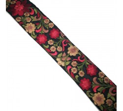Embroidery Silk border black and red - 50 mm babachic