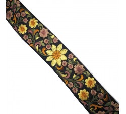 Embroidery Silk border black and yellow - 50 mm babachic