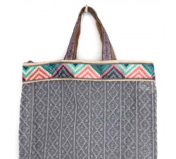 Broderies Ganse zig zag bleu, rose et gris - 45 mm babachic