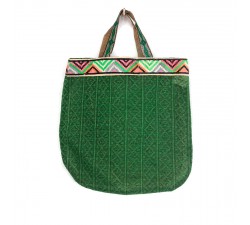 Broderies Ganse zig zag noir, orange et vert - 45 mm babachic