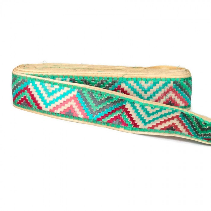Embroidery Pink and blue zigzag border - 45 mm babachic