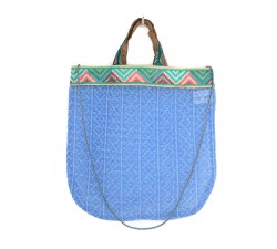 Broderies Ganse zig zag bleu et rose - 45 mm babachic
