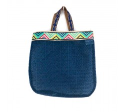 Broderies Ganse zig zag bleu, jaune et noir - 45 mm babachic
