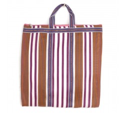 Tote bags Cabas indien simple rayé marron et violet Babachic by Moodywood