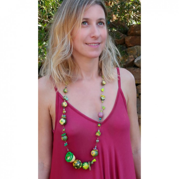 Necklaces Medium long green Mezzo necklace Babachic by Moodywood